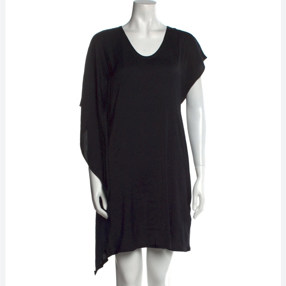 HELMUT LANG Orbit batwing dress short sleeve be draped black jersey small S